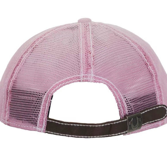 Supreme X True Religion Pink Studded Distressed Trucker Cap - Picture 2 of 7